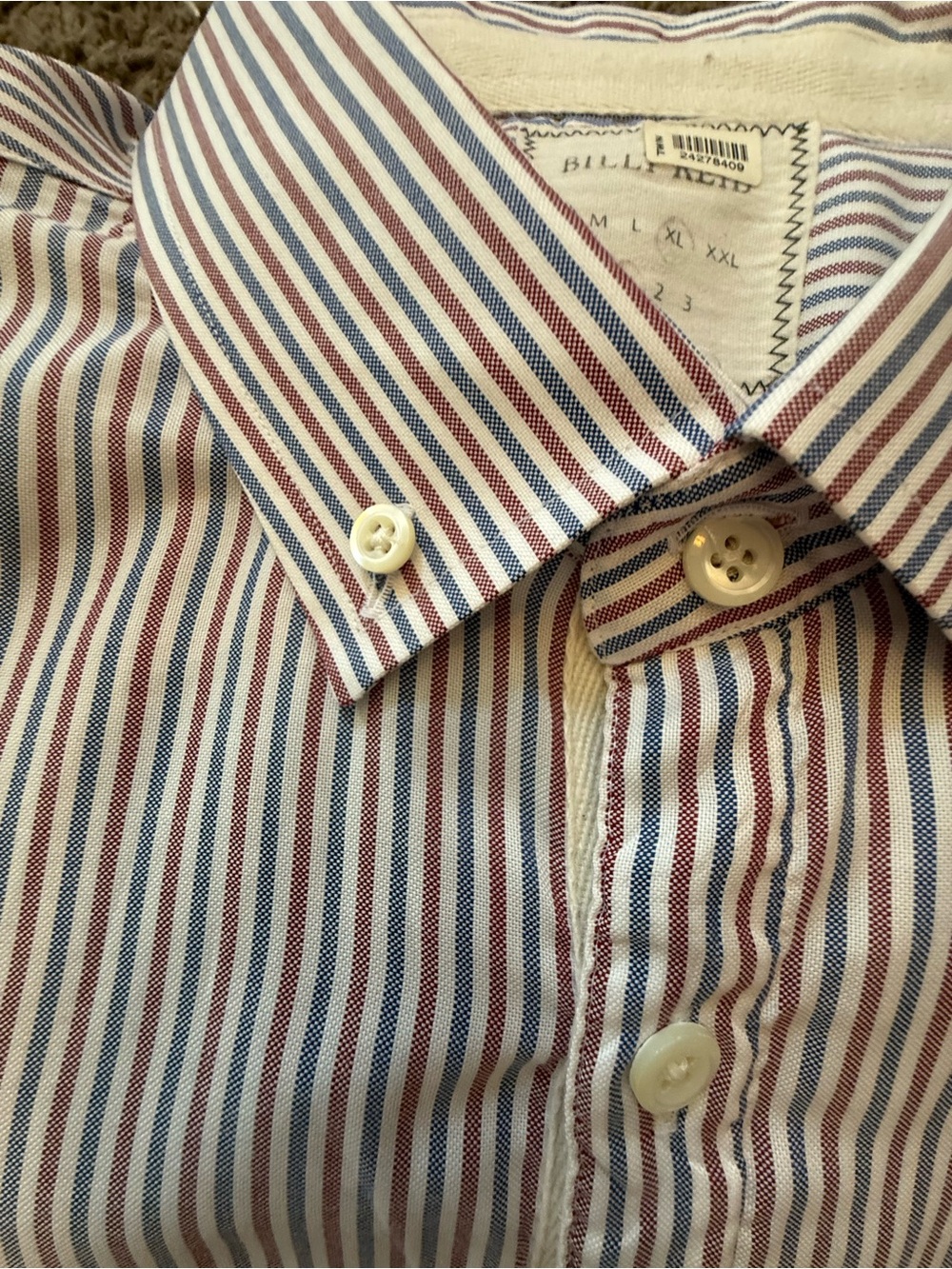 Billy Reid Striped Dress Shirt | Made in Italy | 100% Cotton| XL